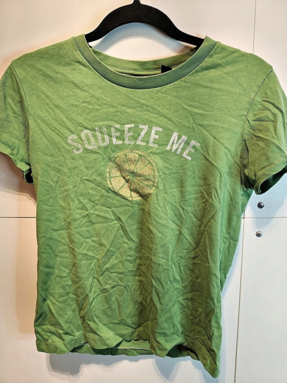 Y2K American Eagle Squeeze Me Lemon Glitter Graphic Tee M